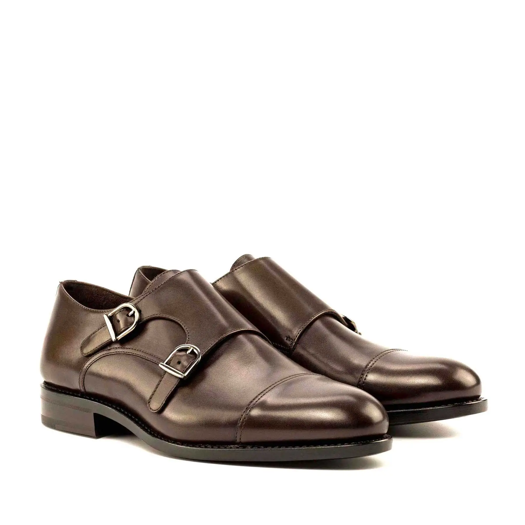 Double Monk Dark Brown Shoes